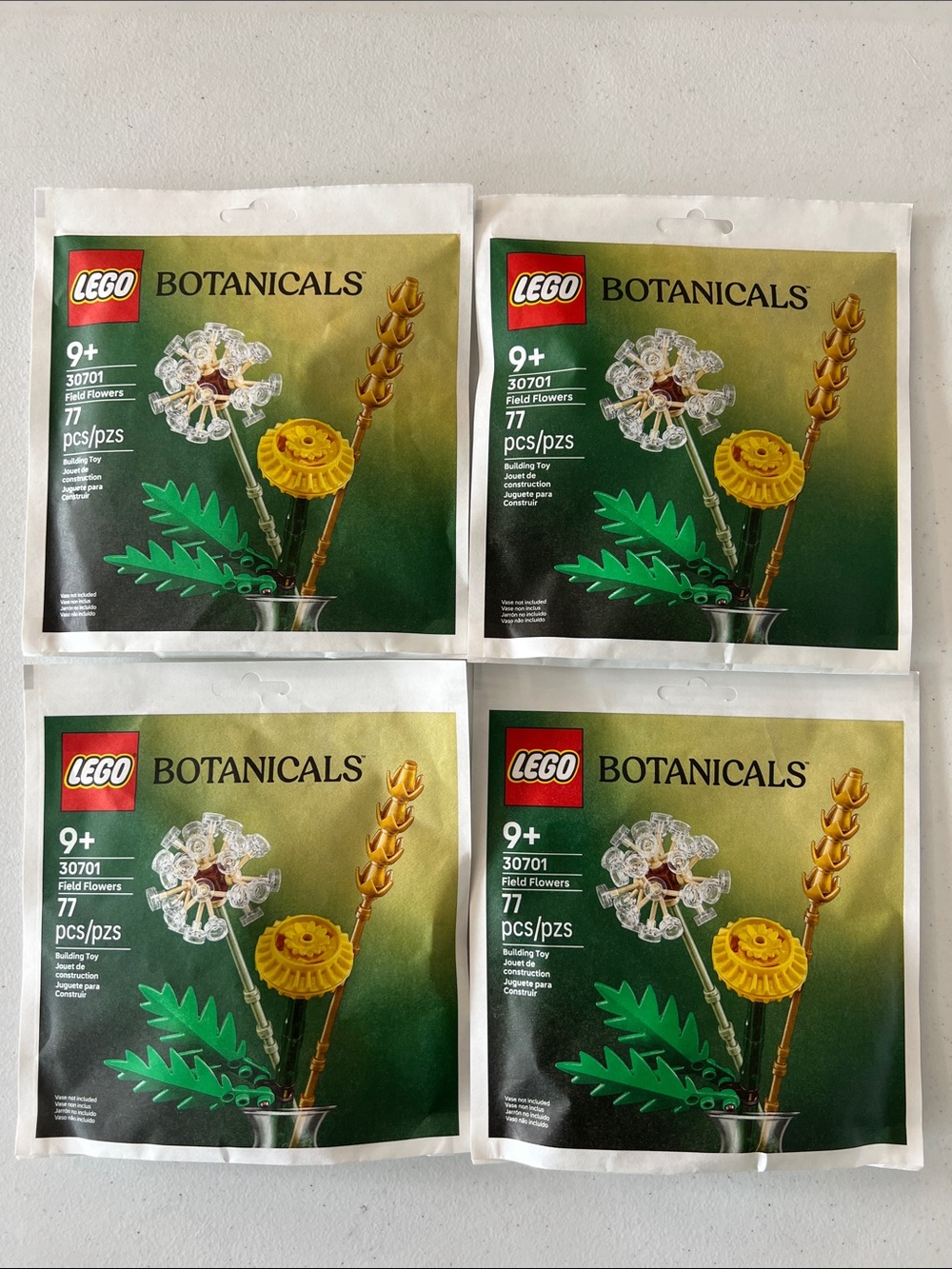 Lego 30701 Botanicals Field Flowers 77 pieces *Lot Of 4 New in Sealed Paper Bags